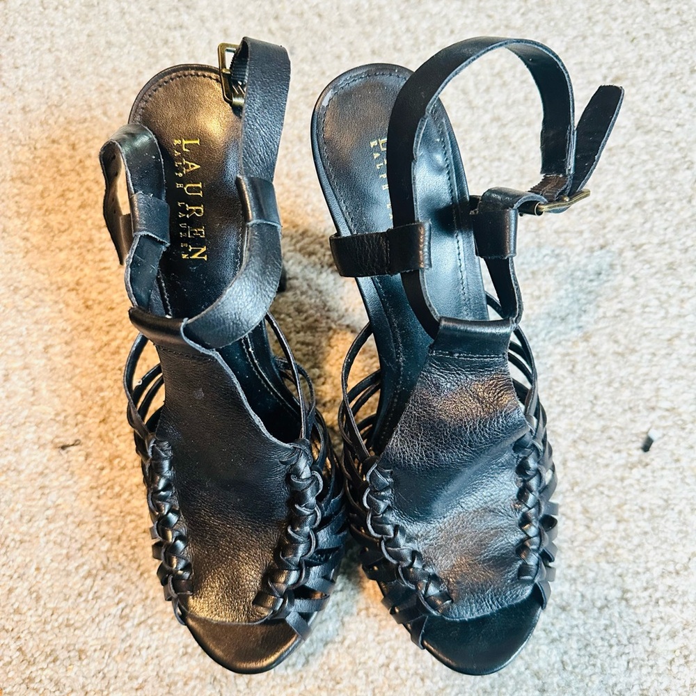 Genuine Leather Lauren by Ralph Lauryn Sandals Heels